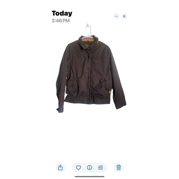 Timberland Mens Brown Long Sleeve Full Zip Front Utility Jacket Size Medium - Picture 11 of 16